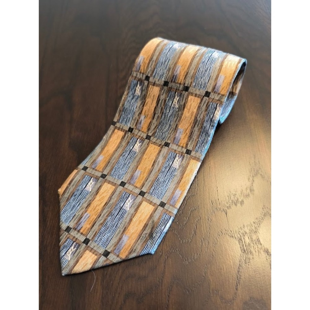 Jimmy‎ V Mark McGwire Silk Tie Mens Abstract Stripe Pattern Made in USA